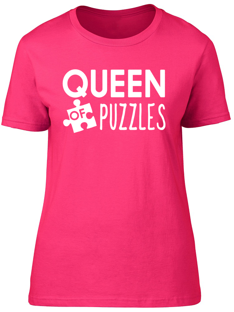 Queen Of Puzzles Womens Ladies Jigsaw Puzzle Tee T Shirt Ebay 